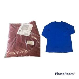 Mens KINGSIZE Big & Tall Long Sleeve crew neck Tee Shirts W/ Pocket | NWT XL